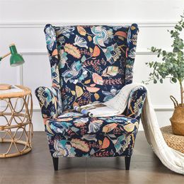 Chair Covers Printed Elastic Wing Cover Stretch Spandex Sofa Slipcovers Sloping Lazy Boy Armchair Case With Seat Cushion Hogar