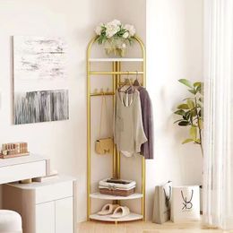 1-6-layer easy coat hanger corner coat rack Bedroom floor storage multi-function drying rack indoor household hangers