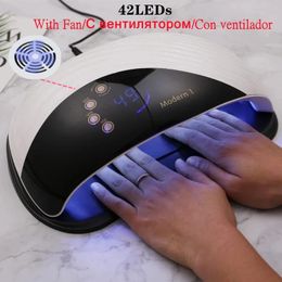 Nail Dryers Modern12 Builtin Cooling Fan Dryer 3 in 1 Quick Drying Lamp Curing UVLED Gel Manicure LED UV Dual Light Source 230825