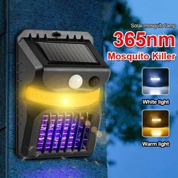 Mosquito Killer Solar UV Lights Multifunction LED Ultraviolet Light Flying Insect Trap Lamp Killing Mosquito Pest Lights for Garden Wall Street lights