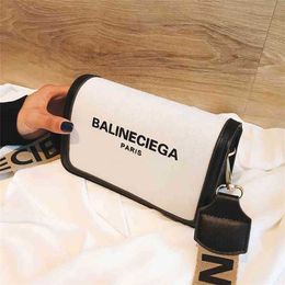 Bag female 2023 spring and summer new fashion simple wide belt single shoulder Korean texture messenger bag 70% Designer Outlet Sale