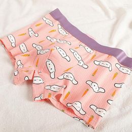 Underpants Pink Cute Print Mens Natural Pure Cotton Shorts U Convex Pouch Underwear Nice Printing Breathable Soft Boxers Trunks