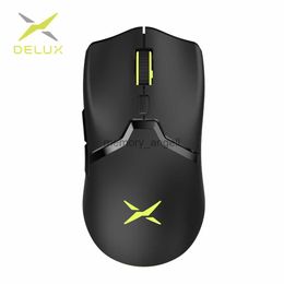 Delux M800 RGB 2.4Ghz Wireless Gaming Mouse Dual Mode 16000 DPI Lightweight Ergonomic 1000Hz Mice with Soft rope Cable HKD230825
