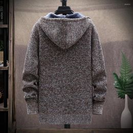 Men's Sweaters Men Knitted Jacket Stylish Hooded Knit Cardigan Coat With Zipper Placket Pockets Ribbed Hem For Spring Autumn Wardrobe