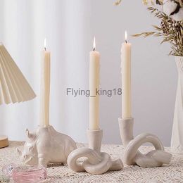 Ins Candlestick Decorative Nordic Candle Candlestick Holiday Decor Ceramics Candle Holder Home Christmas Candle Holders HKD230825