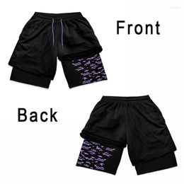 Men's Shorts Anime 3D Printing Performance Men 2 In 1 Training Gym Fitness Jogging Basketball Summer Sports Workout