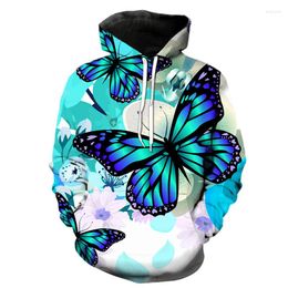 Men's Hoodies Exquisite Cartoon Butterfly Pattern 3D Print Hoodie Sweatshirt Men Women Fashion Sweatshirts Harajuku Streetwear Kids