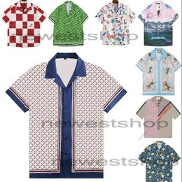 Mix order Mens Casual Shirts Summer Hawaii Floral Letter Print Beach tShirts designers luxury tshirt Designer Silk Bowling Shirt w262h