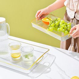 Plates Tray With Handles Indoor Gardening Planter Transparent Thickened Serving For Tea Fruit Diner