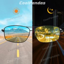 Sunglasses CoolPandas Aluminum Pochromic Sunglasses Men Women Polarized Sun Glasses Chameleon Day Night Driving de sol 230824