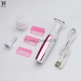 3 in 1 Women Shaver Painless Hair Removal Epilator Shaving Machine Face Beard Eyebrow Nose Trimmer Body Bikini Electric Razor HKD230825