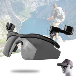 Sunglasses Polarized Golf Fishing Glasses Hat Visors Sport Sunglasses Clips Caps Reversible Lens Biking Camping Hiking Eyewear 230824