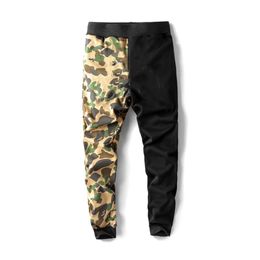 Casual pants men's autumn and winter new shark cartoon print camouflage stitching pants hip-hop loose trousers street clothin200k