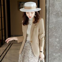 Women's Suits Blazer Fashion Women Single Breasted Basic Elegant Office Temperament Professional Long Sleeve Chic Casual Jacket