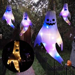 Other Event Party Supplies 11042cm Large Size LED Halloween Ghost Outdoor Light Festival Dress Up Skeleton Horror Hanging Glowing Halloween Party Decor 230825