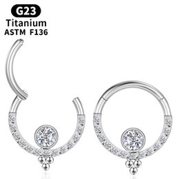 Septum Piercing Sexy Nasenring Tragus Knorpel Scharnier Segment Titan Zirkon Frauen G23 Daith Helix Clicker Ball Körperschmuck