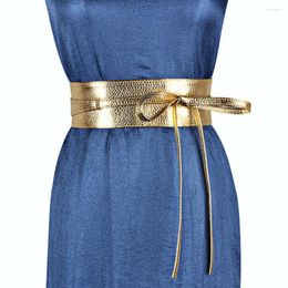 Belts Women Vintage Self Tie Wrap Cinch Belt Wide Leather Bowknot Waistband Lace Up Corset Dress Decoration Clothes Accesoories