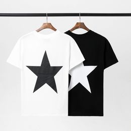 Summer fashion fashion high street cotton T-shirt Sweatshirt T-shirt pullover T-shirt Breathable men and women five-pointed star print casual short-sleeved T-shirt