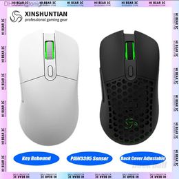 XINSHUNTIAN G820mini Wireless Mouse PAW3395 Sensor Back Cover Adjustable FPS Gaming Mouse 63g Light Weight RGB Ergonomics Gamer Q230825