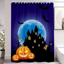 Duschvorhänge, langlebiger Vorhang, gruselige Halloween-Motiv, wasserdichte Stoffdekoration für Badezimmer, Zuhause, Innendekoration