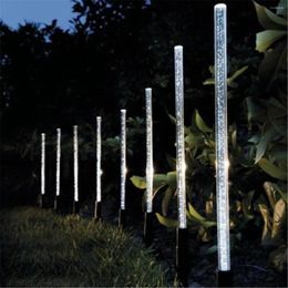 1set Lights Acrylic Outdoor Solar Tube Bubble Polychromatic Light Garden Waterproof