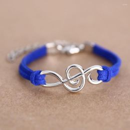 Charm Bracelets Musical Note Bracelet For Women Men Blue Colour Handmade Braid Music Party Jewellery Friendship Gift