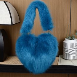 Factory outlet women shoulder bags 7 Colours European popular winter Mao Mao handbag large capacity soft imitation fur chain bag fashion backpack 54641#