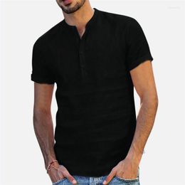 Men's Polos Shirts Slim Fit Solid Cotton Short Sleeve Breathable Baggy Casual Mens Pullover Tops Blouse