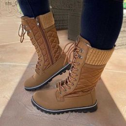Color Autumn Solid Snow And Winter Warm Comfortable Women's Mid-tube Flat-heel Side Zipper Round Toe Boots New 2023 T230 9a2e