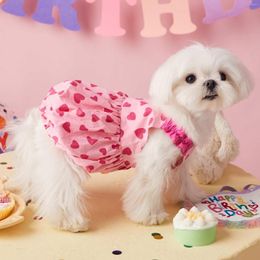 Dog Apparel Summer Vest Pet Clothes Cool Dogs Clothing Cat Small Print Cute Thin Pink Fashion Puppy Dresses