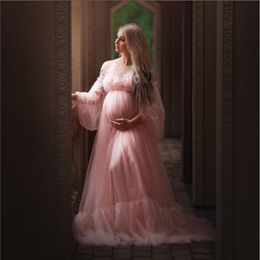 T-Shirt Maternity Dresses for Baby Showers Sexy Long Tulle Pregnant Women Photography Shoot Party Wedding Pregnancy Maxi Gown Photo Prop