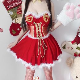 Casual Dresses NONSAR Christmas Adult Female Holiday Party Dress Tube Stage Performance Costume Year