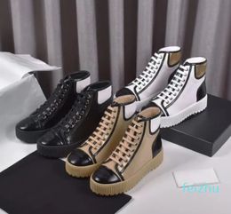 top quality Casual Shoes Designer Luxury Women Calfskin Sneakers Patent Leather High-Top Shoe Splicing