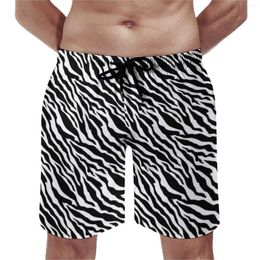 Men's Shorts Zebra Stripe Board Summer Animal Print Sportswear Beach Short Pants Men Quick Dry Funny Graphic Plus Size Swimming Trunks