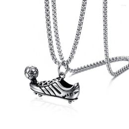 Chains Wukaka Punk Football Shoe Pendant Necklace Chain For Boy Hip Hop Pendants Men's Man Jewellery