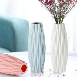 Vases Home Flower Vase Decoration Plastic Modern Creative White Imitation Ceramic Pot Hydroponic