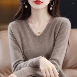 Women's Sweaters Cashmere Sweater Women Knitted Pure Merino Wool 2023 Winter Fashion V-Neck Top Autumn Warm Pullover Jumper Clothes