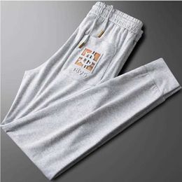 European Station Light Luxury Summer Thin Ice Silk Twill White Sports Pants Men's Loose Press Glue Bubble Letter Casual Pantsa6f6