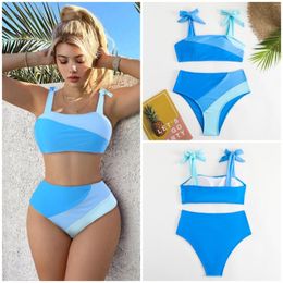 Women's Swimwear Patchwork Tankini Push-up Bras Swimsuit Outfit High Waist Swim Rave Outfits For Women Bandage Ladies Clothes Sets Beach