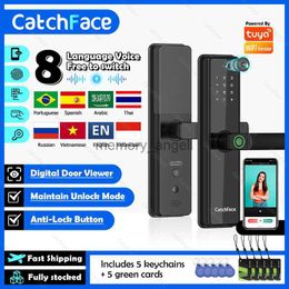 Catchface B2 Upgraded Version TUYA Wifi Camera photo-Taking Electronic Smart Digit Door Lock Fingerprint Door Security Viewer HKD230825