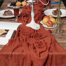 Table Runner Romance Gauze Table Runner Dinning Table Decoration Rustic Country Boho Beach Wedding Party Table Decor Christmas Table Runner 230824