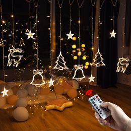 Other Event Party Supplies Christmas Decor String Garland Curtain Light LED For Wedding Home Christmas Tree Ornament Navidad Xmas Gift 2024 Year 230824