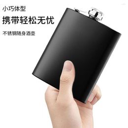 Hip Flasks Factory Supply Matte Black Paint 6-Ounce Stainless Steel Wine Bottles Portable Outdoor Small Flat B