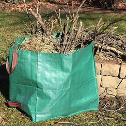 Trash Bags Garden Leaf Bag Dirt Resistant Compost Bag Waterproof Square Weeding Garbage Bag with Handles for Courtyard Garden Lawn 230824