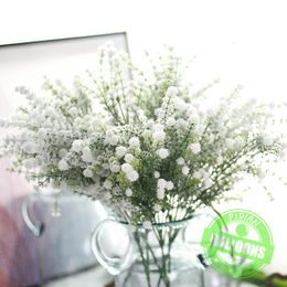 Decorative Flowers Wreaths 69cm White Baby Breath Artificial Gypsophila DIY Bouquet for Wedding Party Home Decoration Plastic Fake 230824