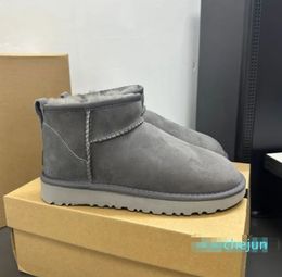 Slippers Fur Slides Classic Mini Platform Snow Boot Wool Comfort Winter Designer Size