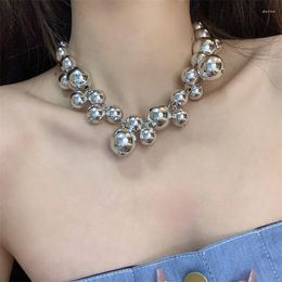 Chains Fashion Silver Big Chunky Choker Bead Pendant Necklace Exaggerate Tassels Charm