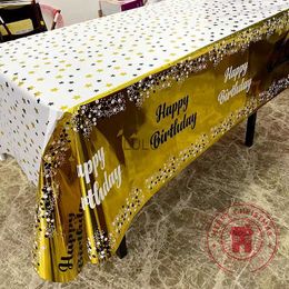 5472inch Happy Birthday Decor Letter Printed Tablecloth Decoration Drawing Scene Layout Wedding Celebration Parti Table Suppl HKD230825 HKD230825