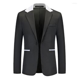 Men's Suits 2023 Fashion Colour Matching Blazer Single-breasted Casual Suit Party Dress Jacket