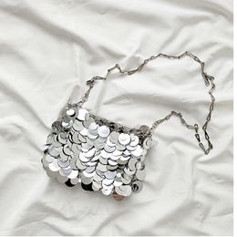 Evening Bags Luxury Sequins Handbags Silver Bag Women Tote Fashion Lady Bucket Girls Glitter Purses Crossbody S3214 230824
